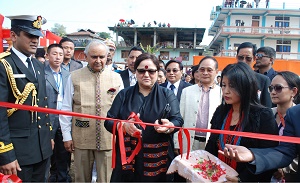 The First Lady of the State Smt Jyotsna Sharma inaugurating the Food Festival organised as part of the 29th Statehood Day celebration at Indira Gandhi Park, Itanagar on February 20, 2015.